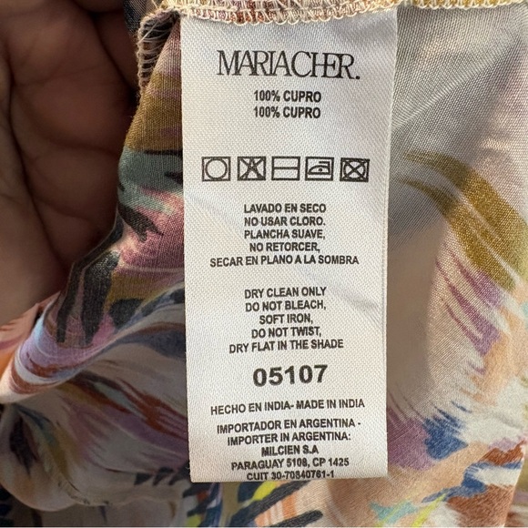 Maria Cher Maxi Dress Tie Neck Corset Lace Back Long Sleeve Multicolor, Size L - Picture 13 of 15